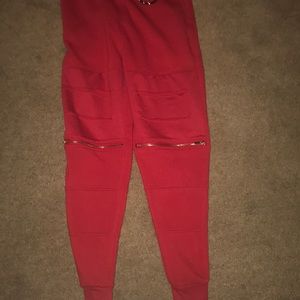 Red joggers